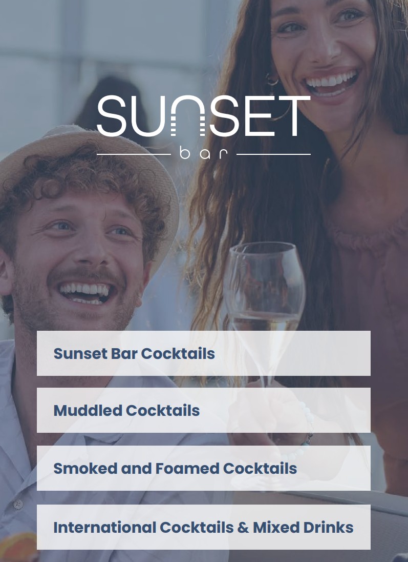 Costa Sunset bar list_cenik pijač Costa Sunset bar list_cenik pijač